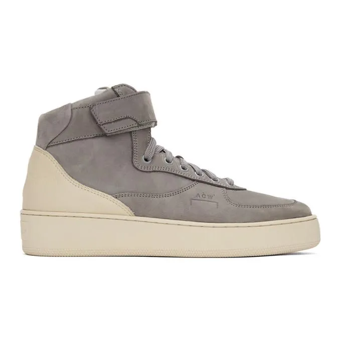 A-COLD-WALL* Grey Suede Rhombus Hi-Top Sneakers
