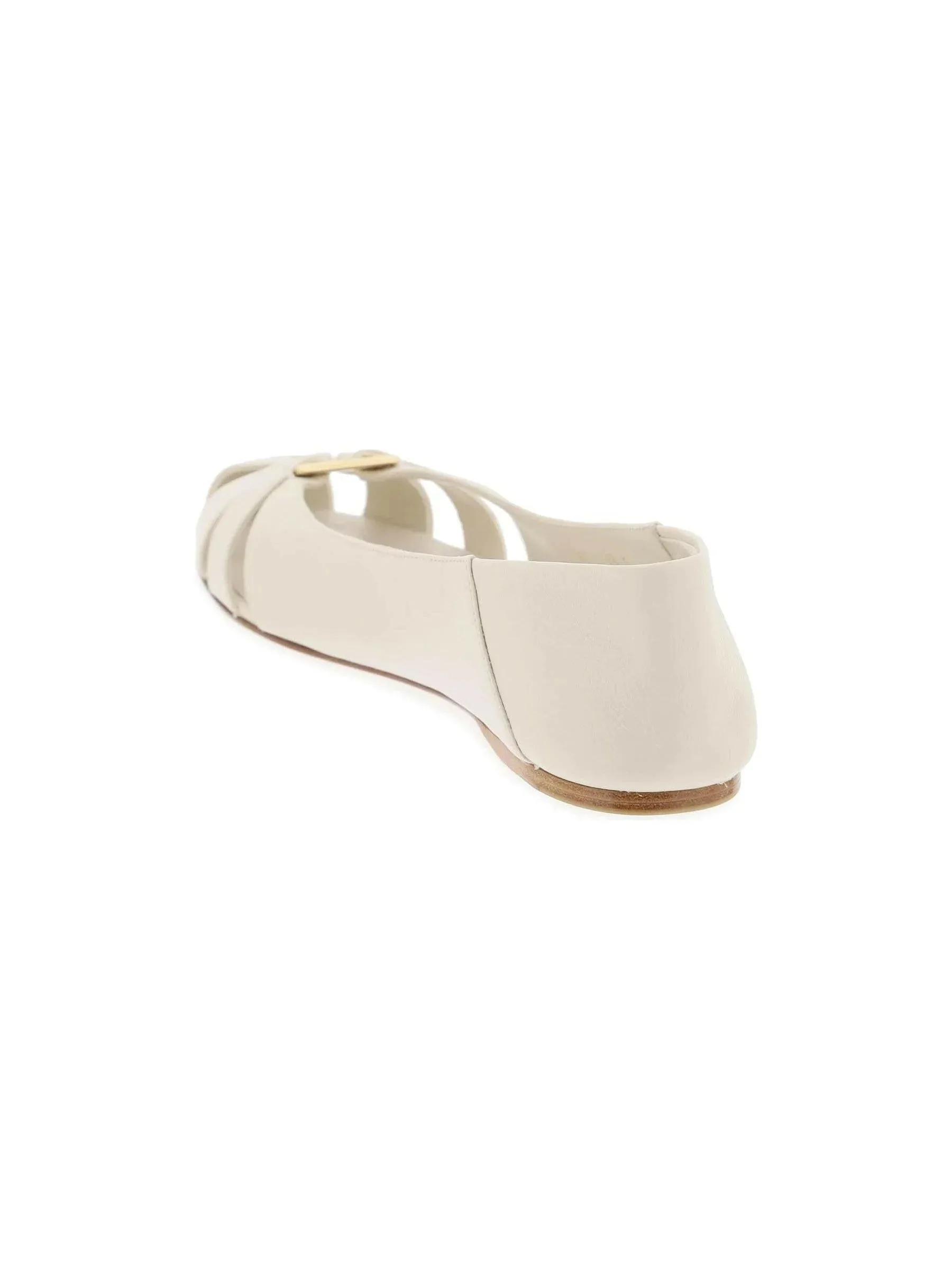 Aurelie Gancini Ornament Leather Ballet Flats