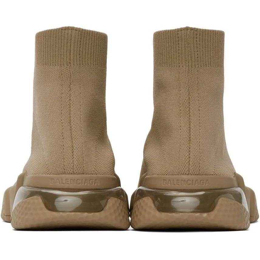 Balenciaga Beige Clear Sole Speed Sneakers