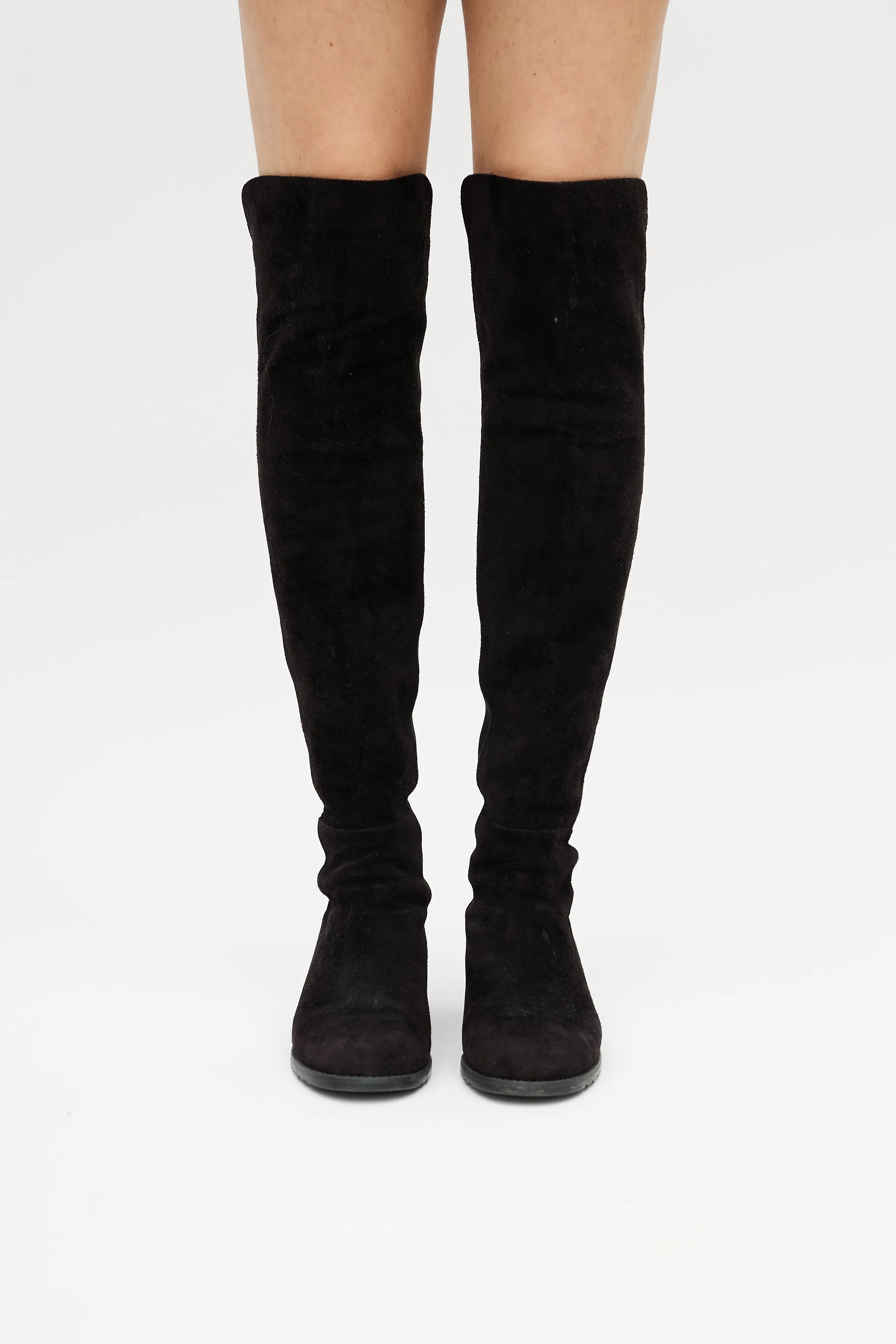 Black 5050 Suede Knee High Boot