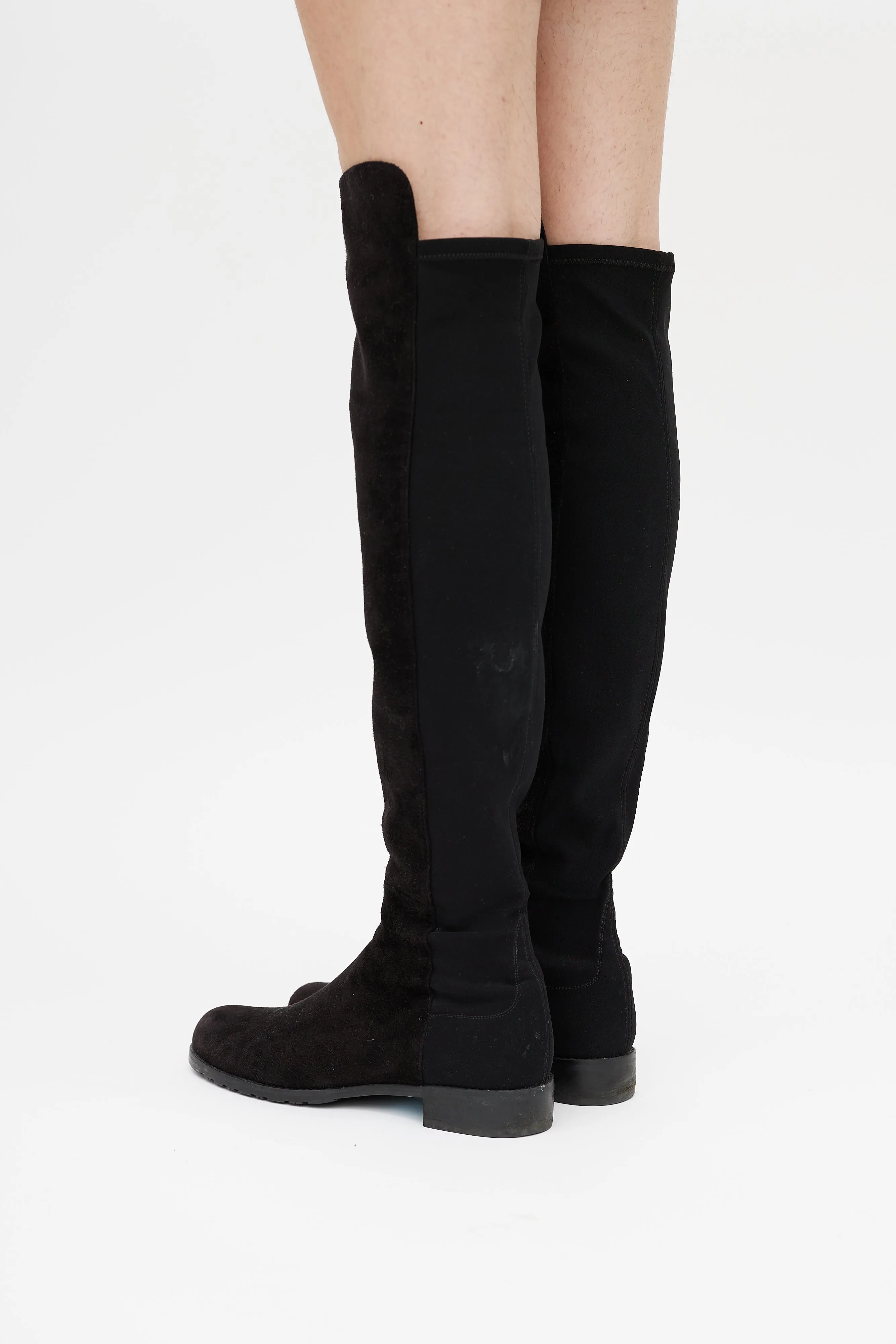 Black 5050 Suede Knee High Boot