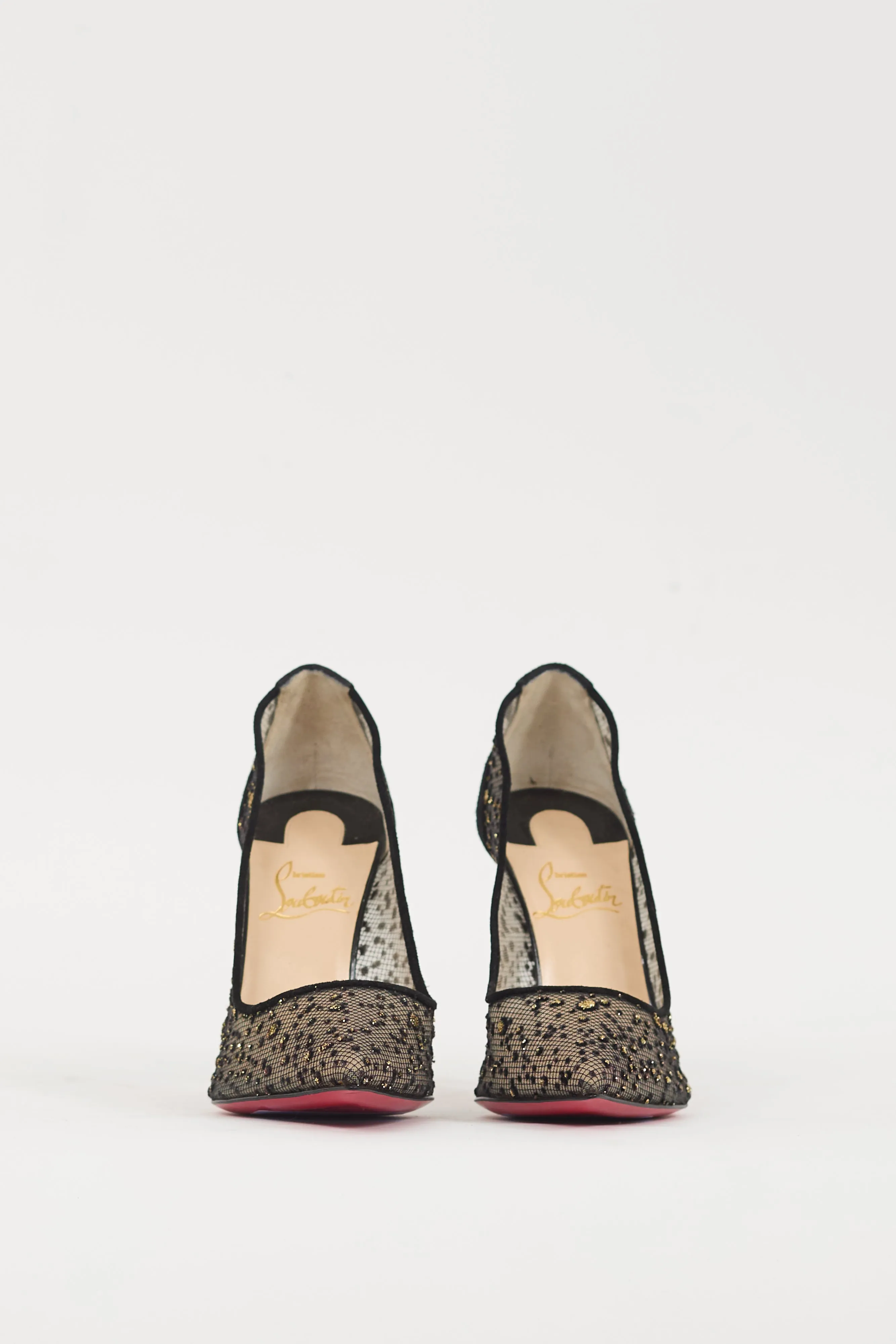 Black & Gold Lace Follies Heel
