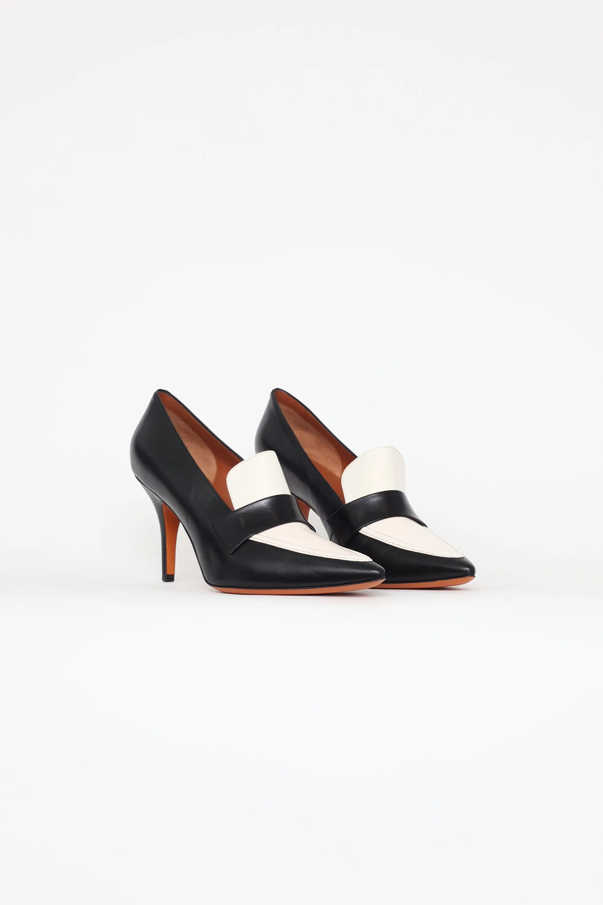 Black & White Loafer Pumps