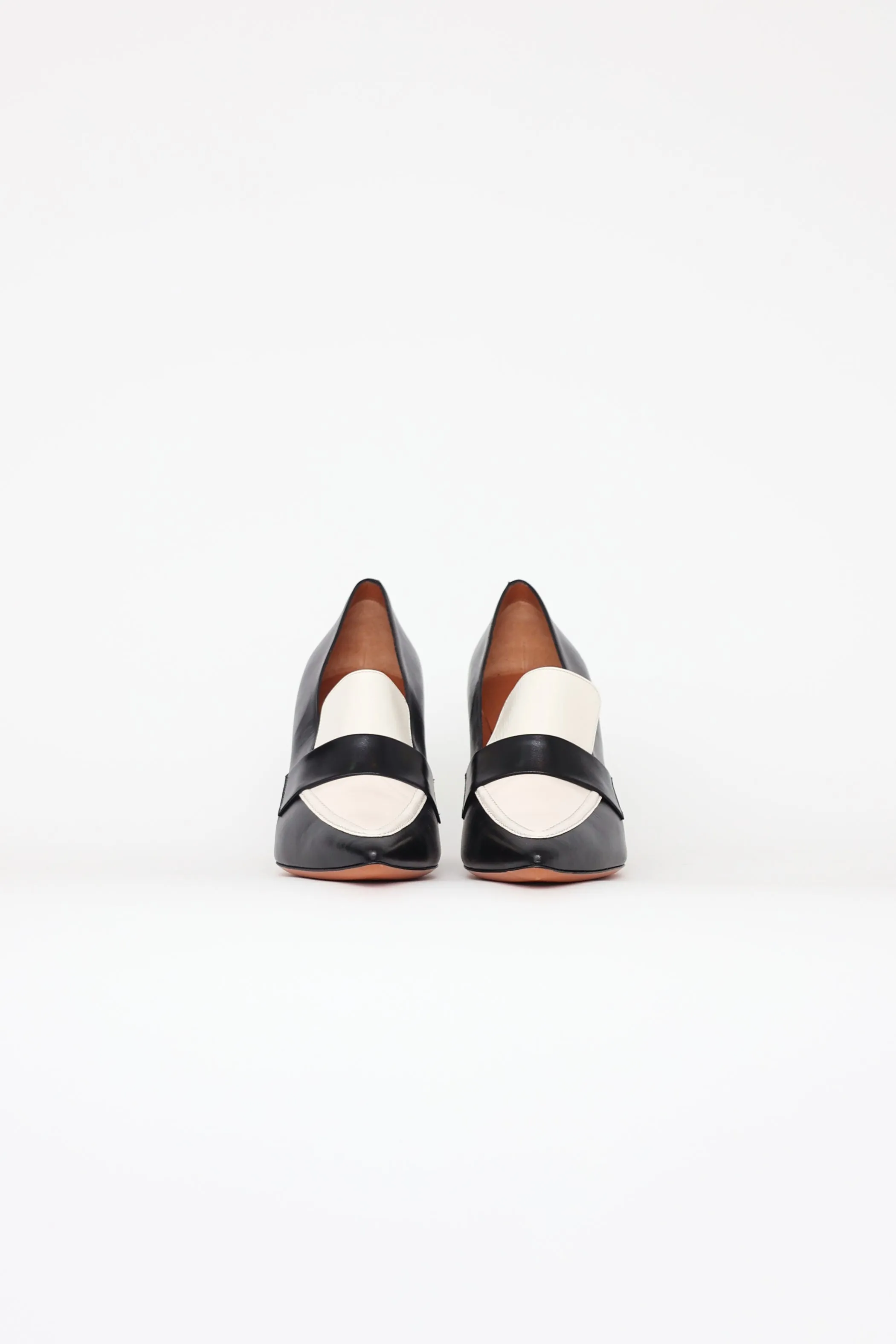 Black & White Loafer Pumps