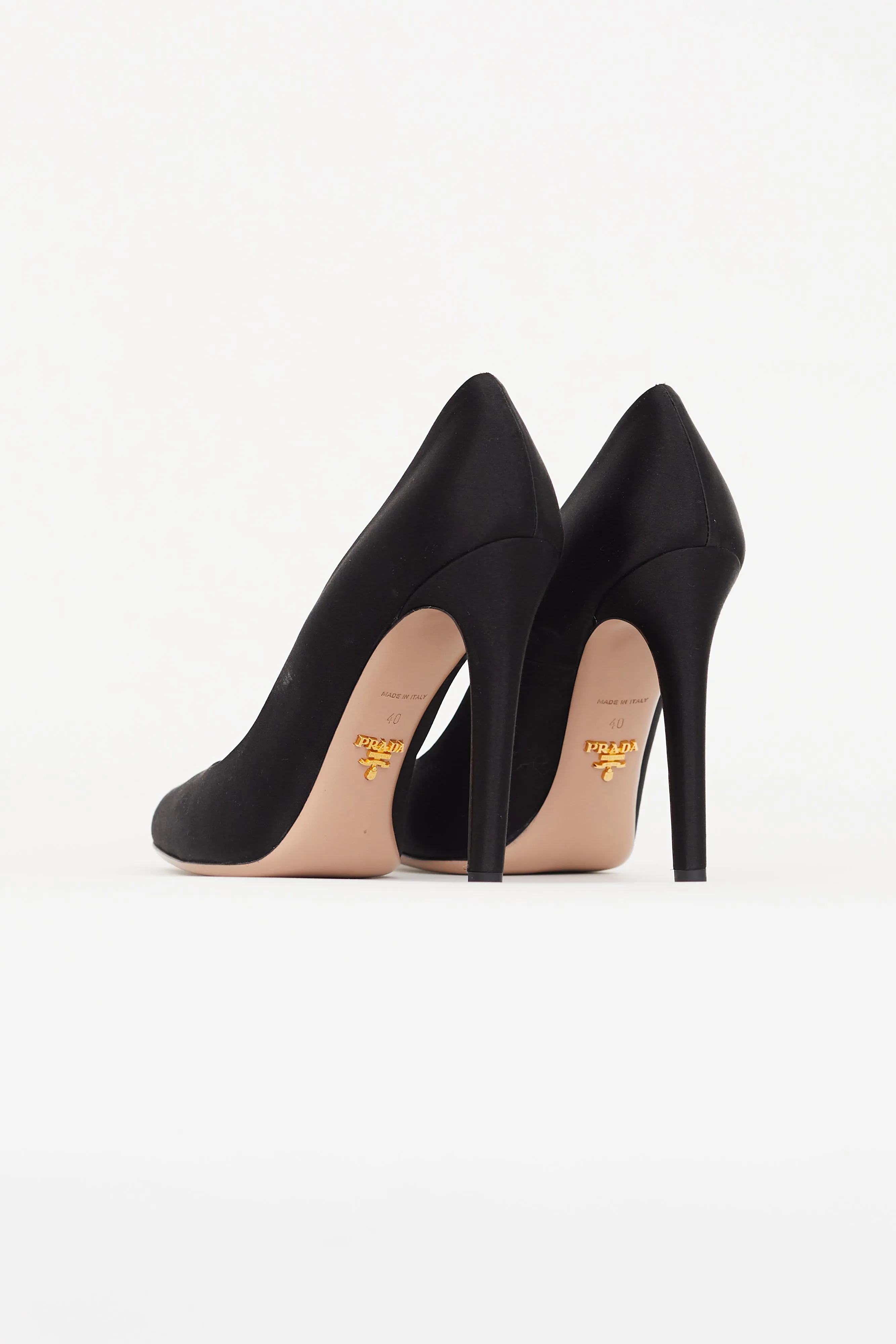 Black Satin Heel
