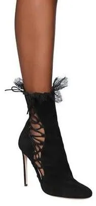 Black Sophie Suede Ankle Boots
