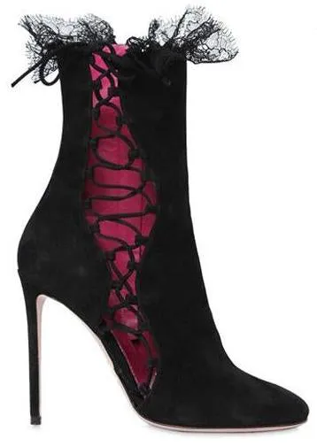 Black Sophie Suede Ankle Boots