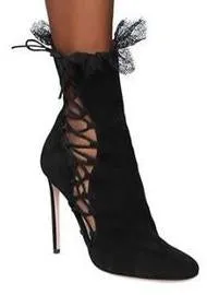 Black Sophie Suede Ankle Boots