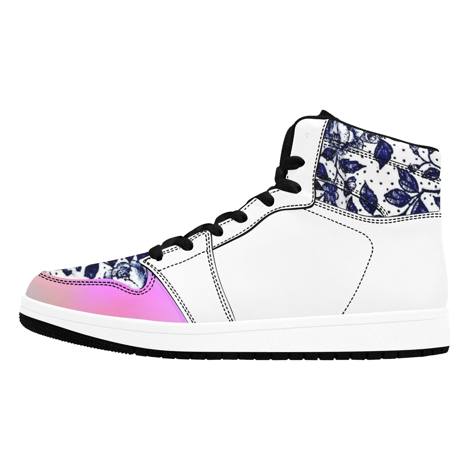 Blue Vine One Customizable Men's High Top Sneakers