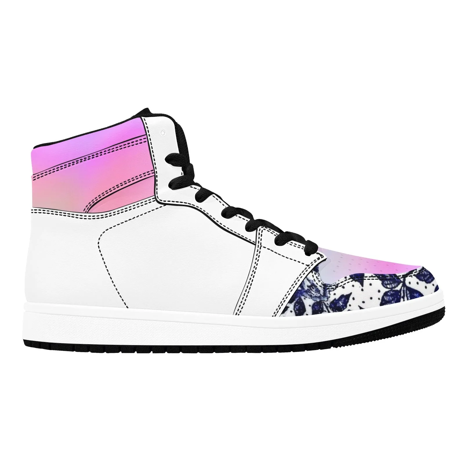 Blue Vine One Customizable Men's High Top Sneakers