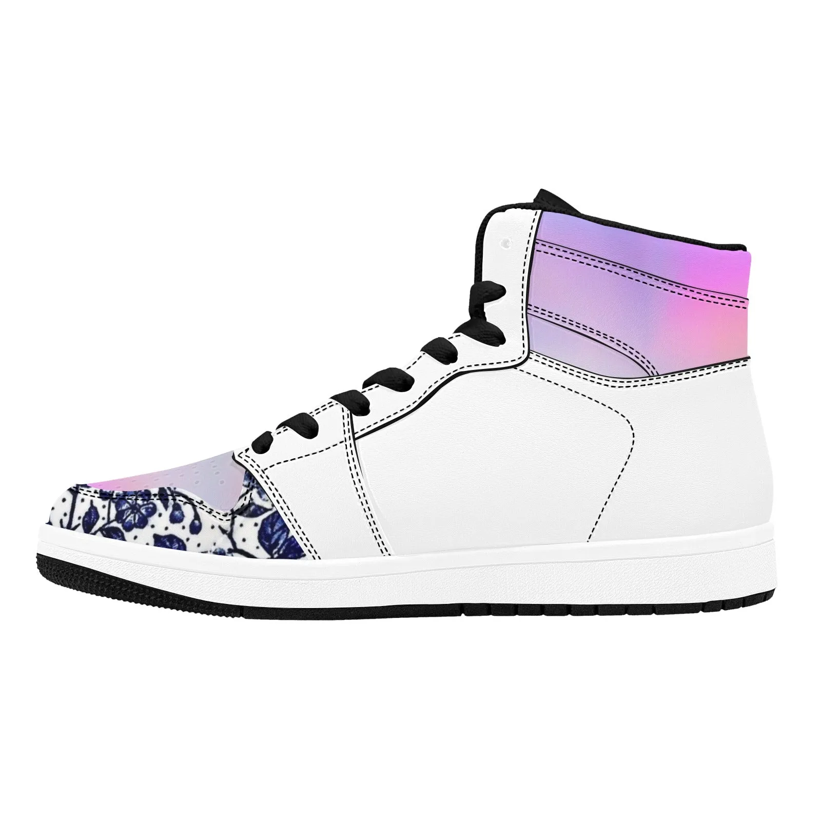 Blue Vine One Customizable Men's High Top Sneakers