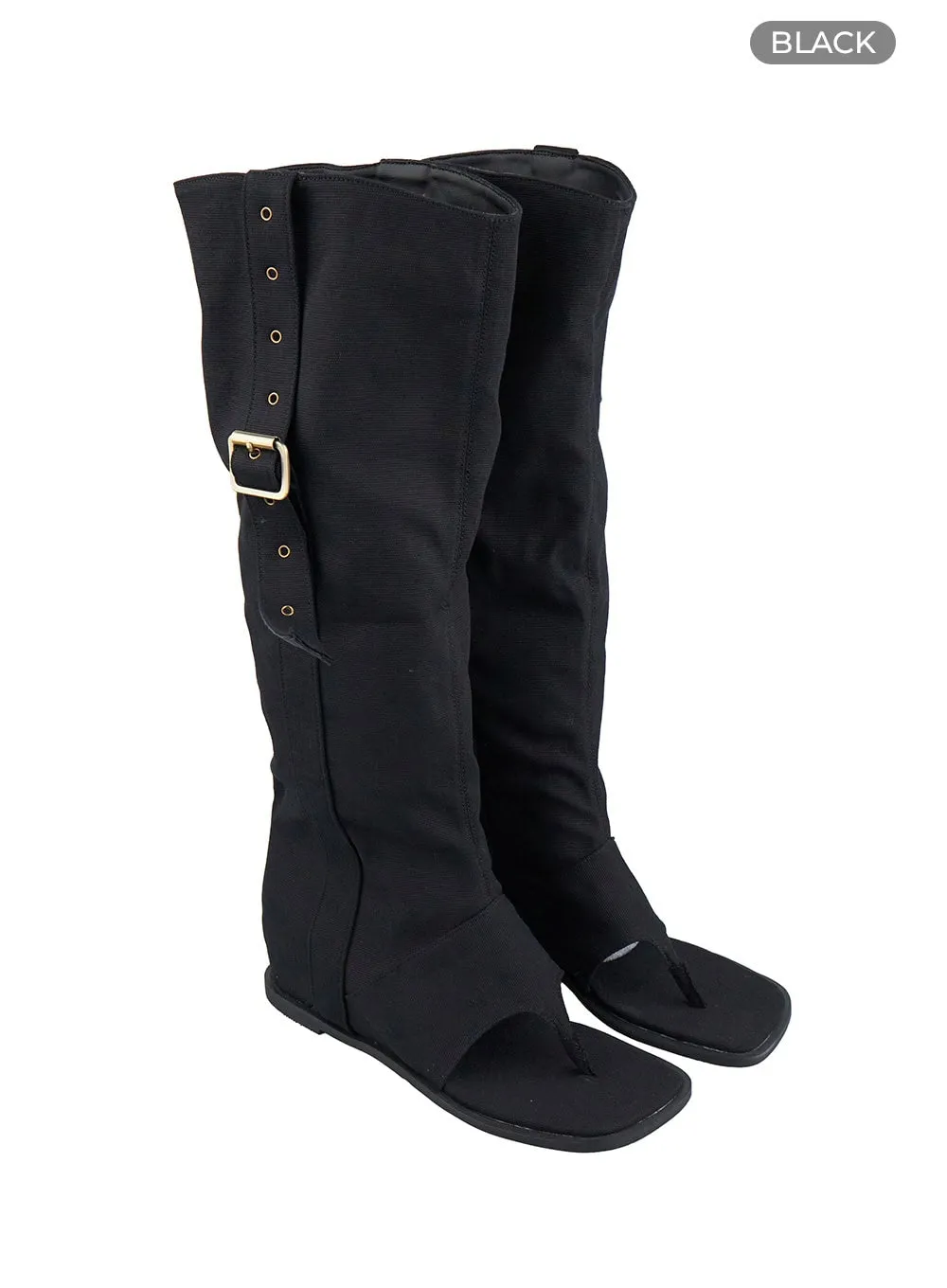 Buckle Suede Sandal Boots OU404