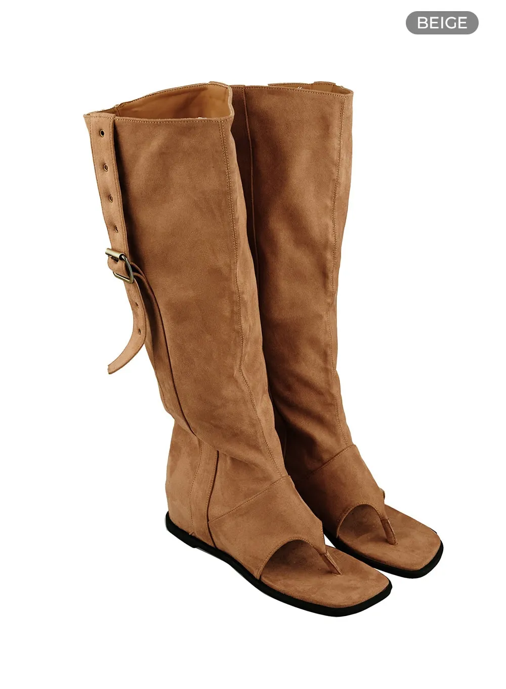 Buckle Suede Sandal Boots OU404