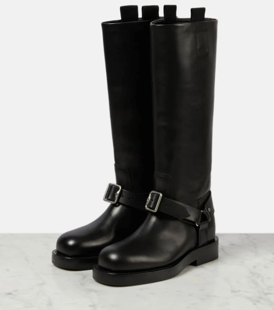 Burberry Saddle leather knee-high boots