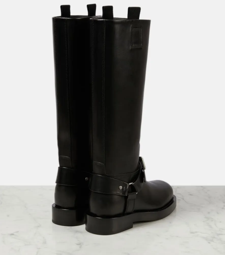 Burberry Saddle leather knee-high boots