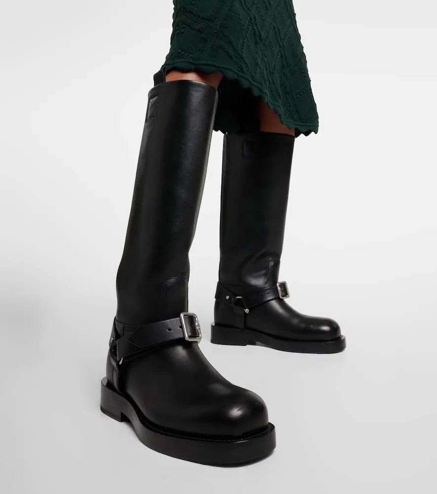 Burberry Saddle leather knee-high boots