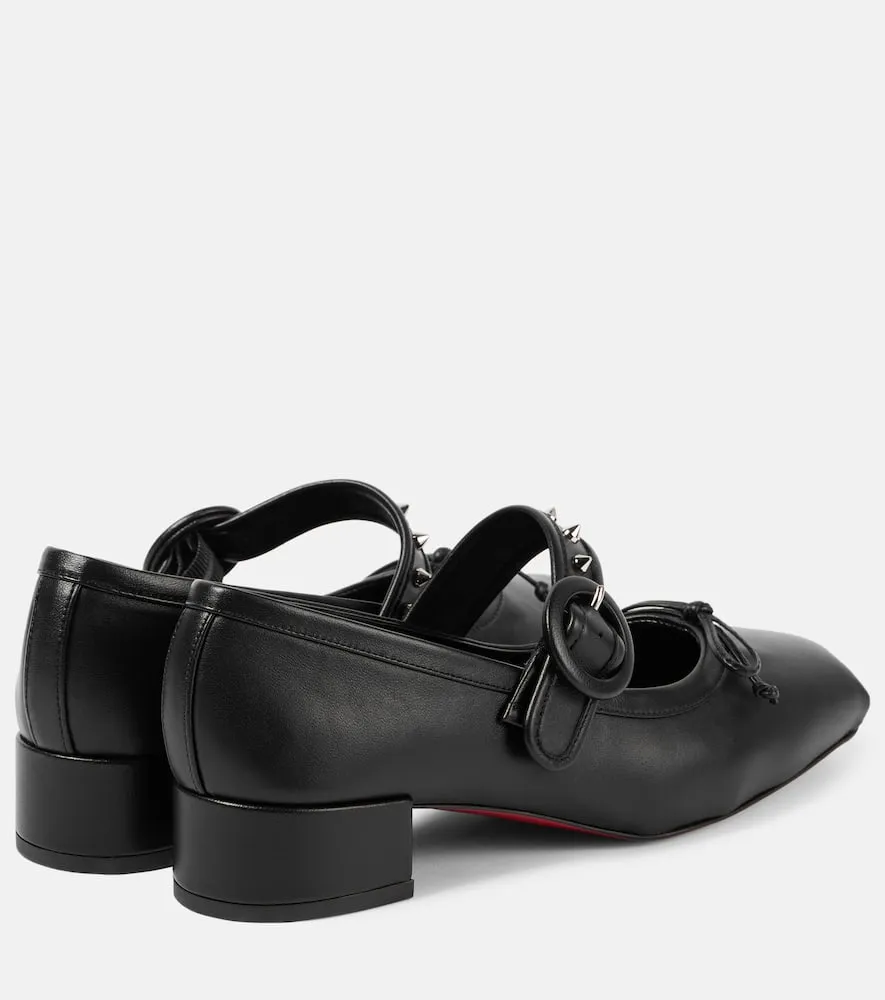 Christian Louboutin Mamastrapita Spikes leather Mary Jane flats