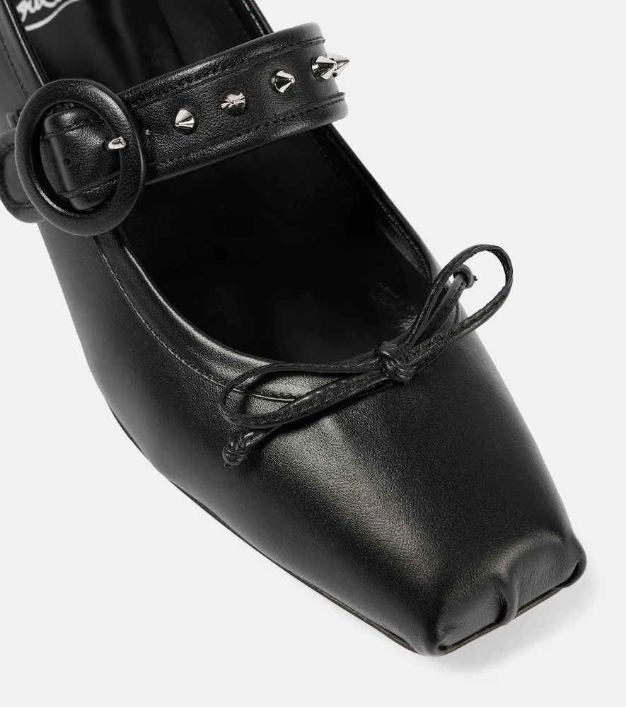 Christian Louboutin Mamastrapita Spikes leather Mary Jane flats