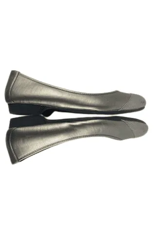 Comfortview women's metallic gray flat shoes size 11W