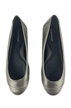 Comfortview women's metallic gray flat shoes size 11W
