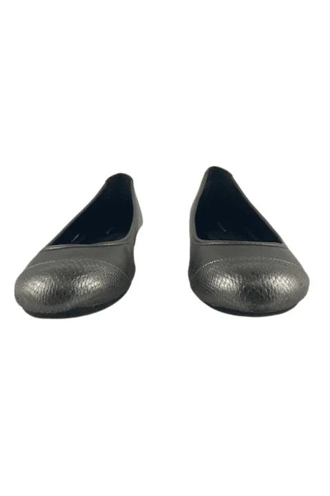 Comfortview women's metallic gray flat shoes size 11W