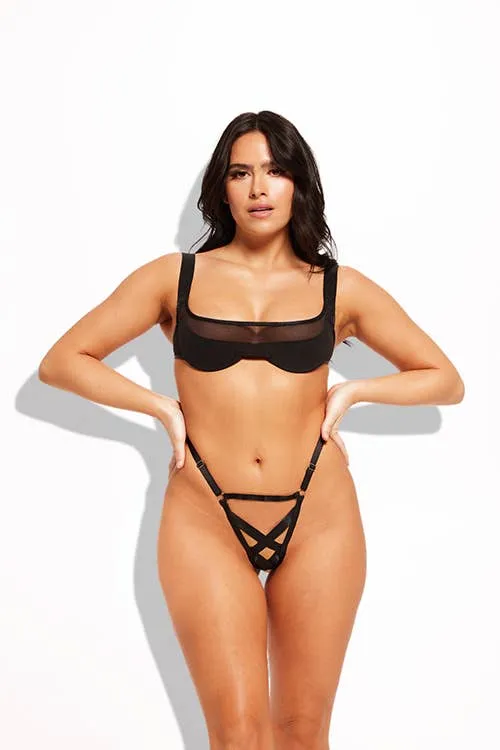 Devon Elastic Strappy X Front G-String