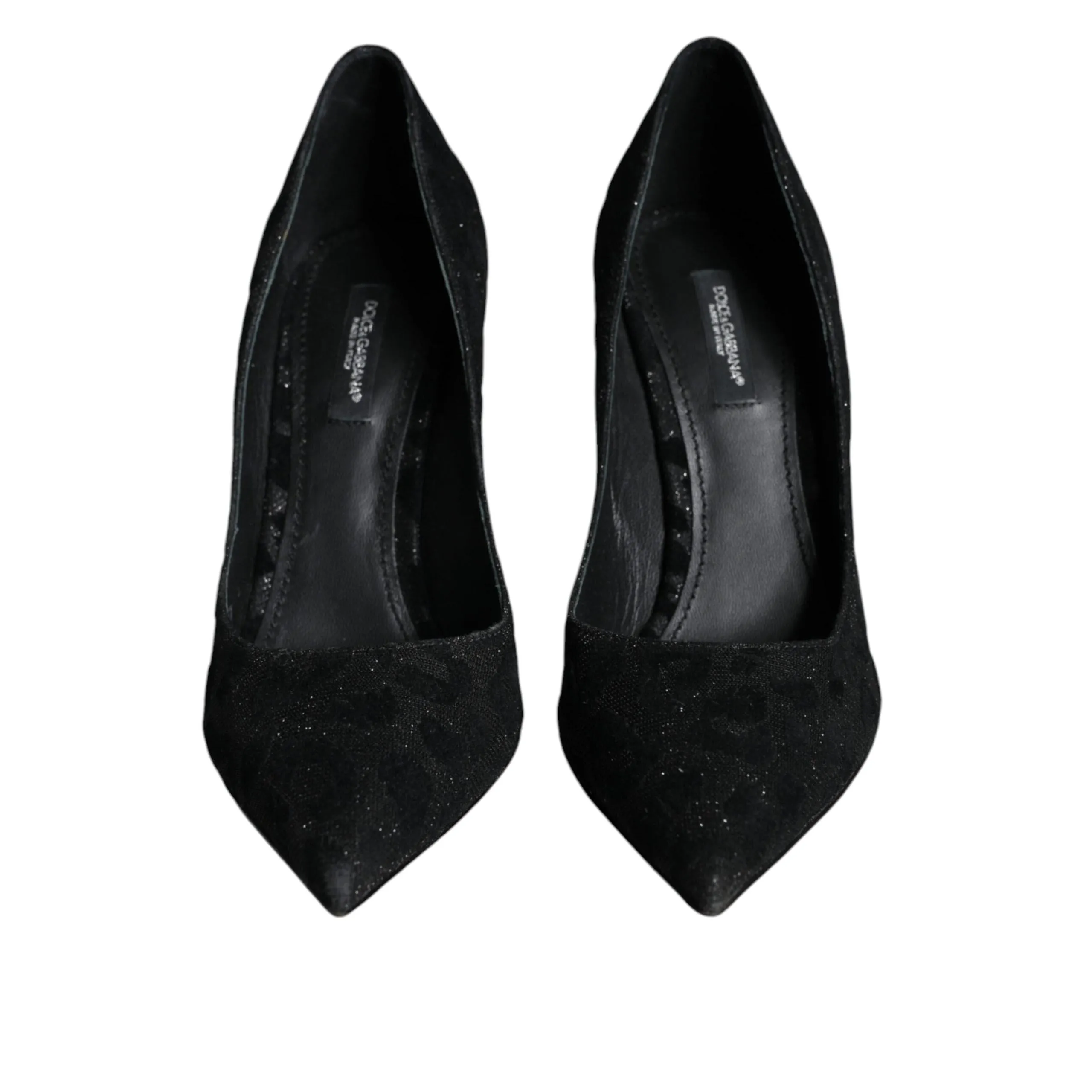 Dolce & Gabbana Black Leopard Lurex High Heels Pumps Shoes