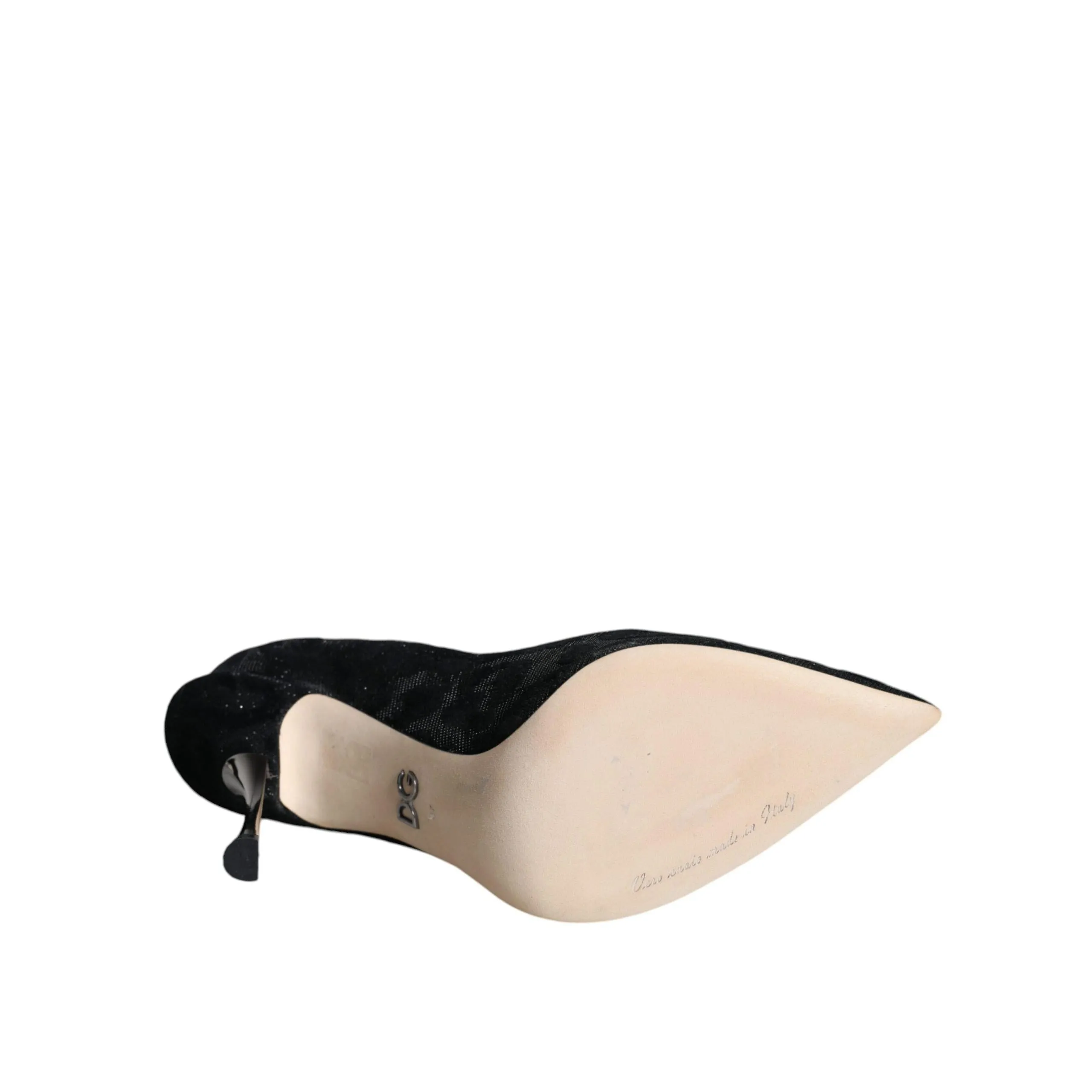 Dolce & Gabbana Black Leopard Lurex High Heels Pumps Shoes