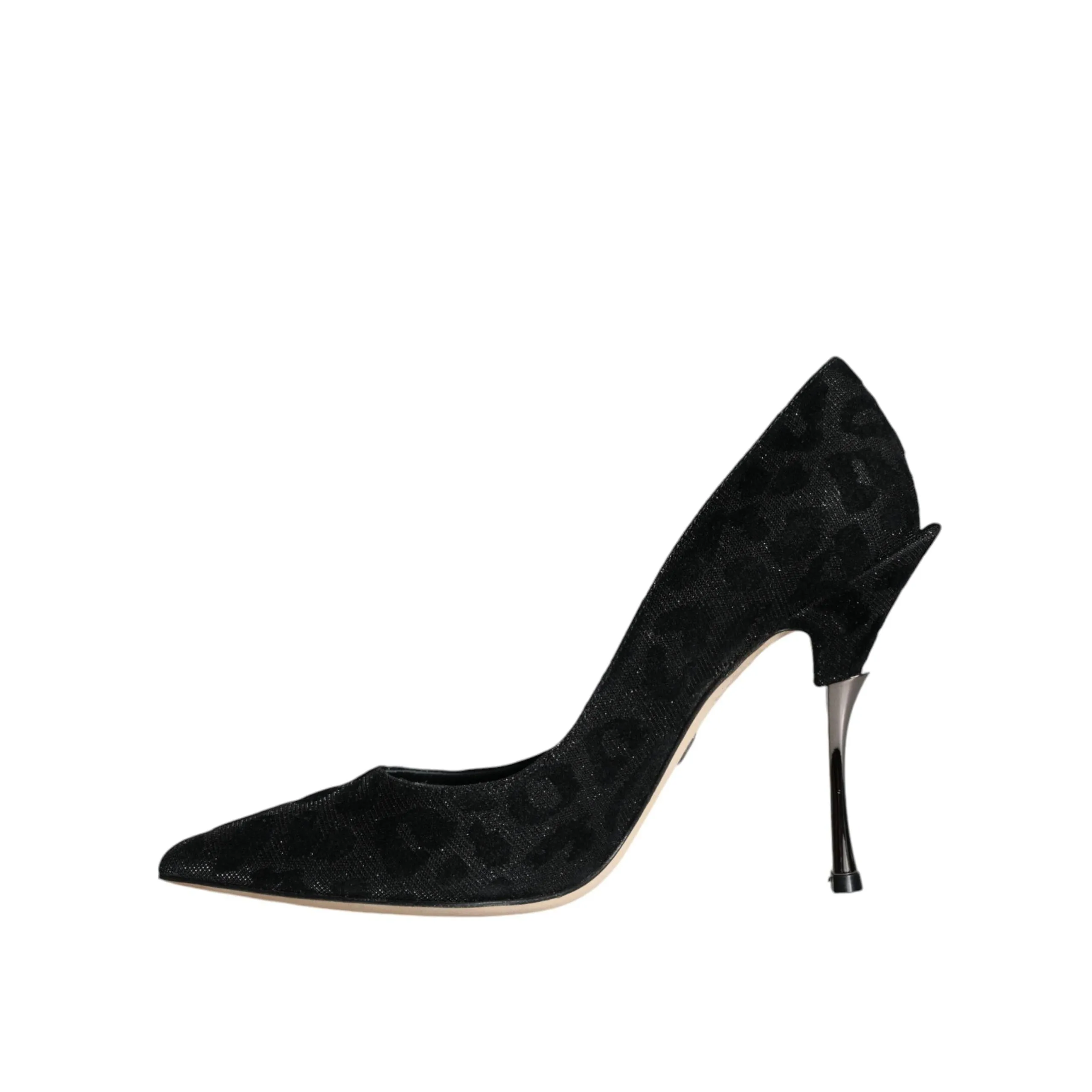Dolce & Gabbana Black Leopard Lurex High Heels Pumps Shoes