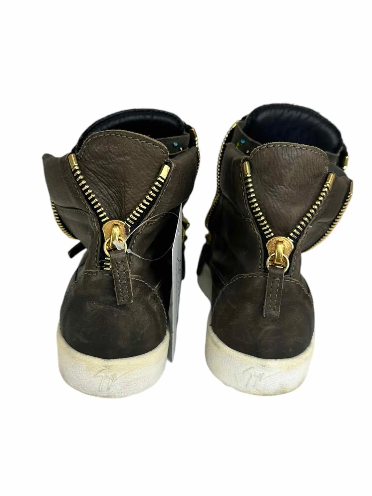 Giuseppe Zannoti Brown Leather DONNA High Top Sneaker Size 37.5