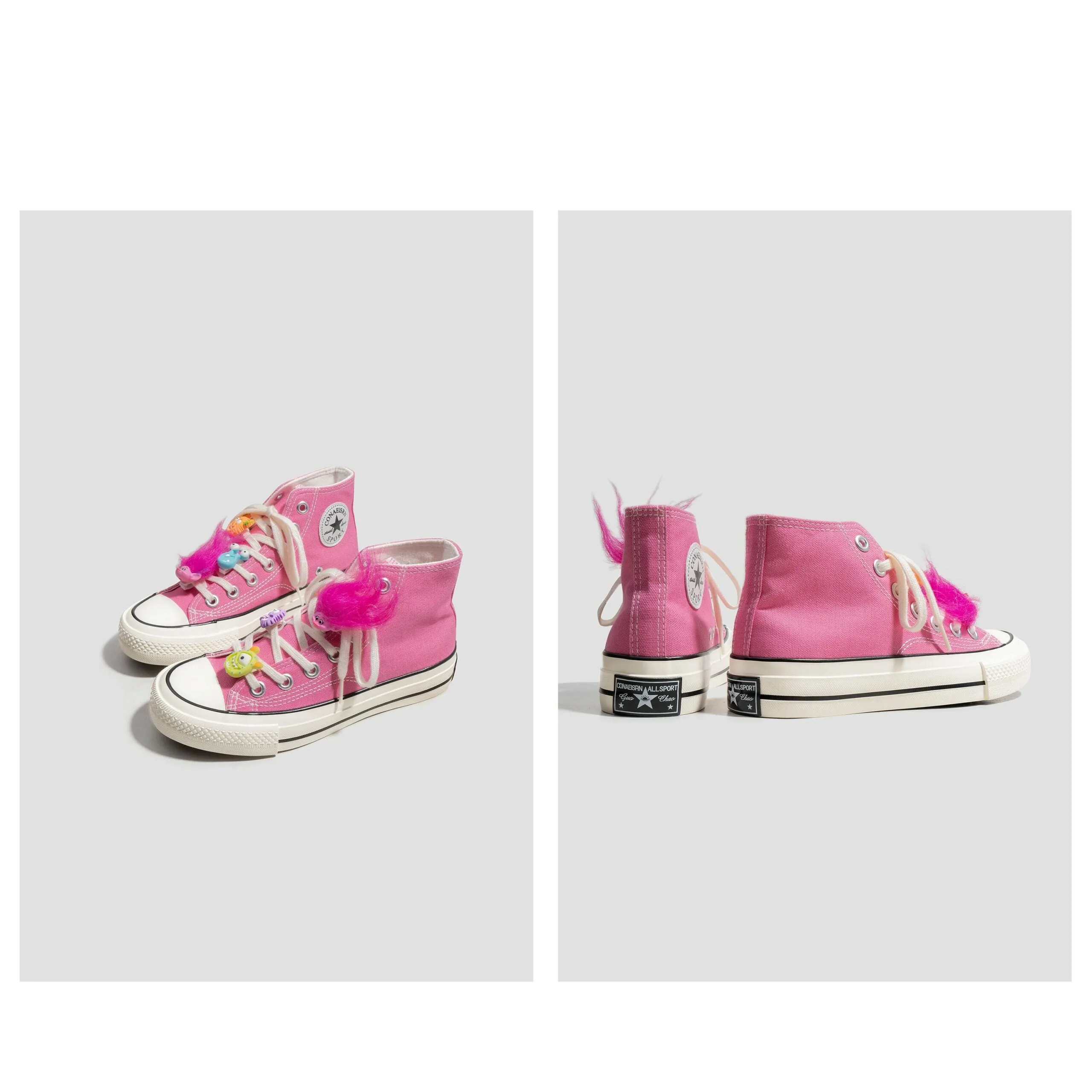 Ins Style Pink Casual High-Top Canvas Shoes
