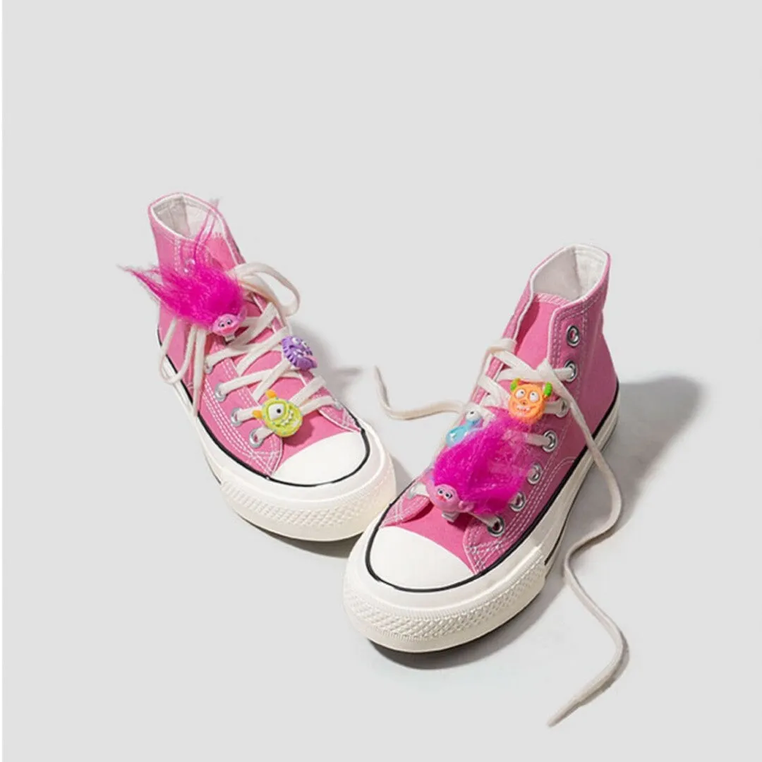 Ins Style Pink Casual High-Top Canvas Shoes