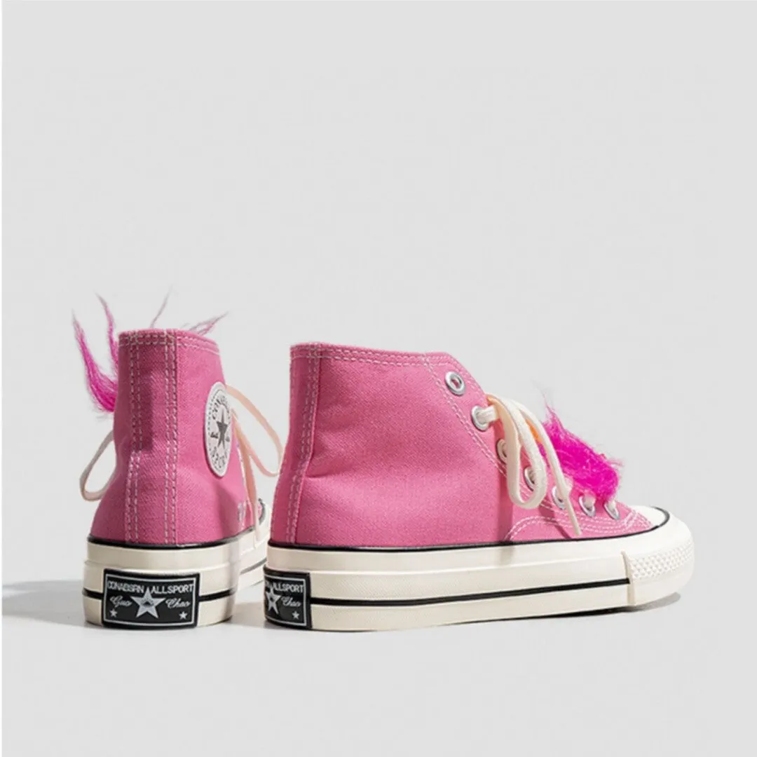 Ins Style Pink Casual High-Top Canvas Shoes