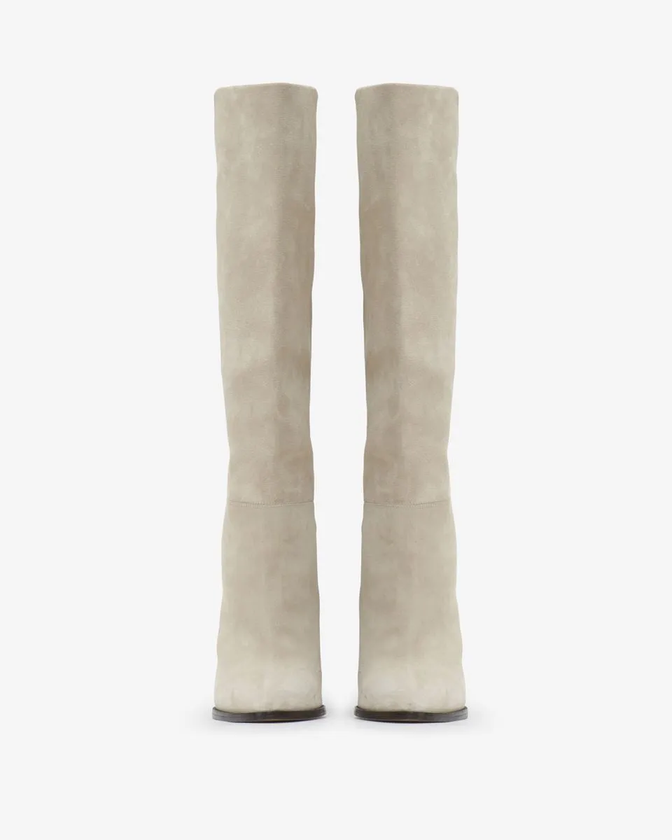 Isabel Marant Ririo Suede Leather Boots - Chalk
