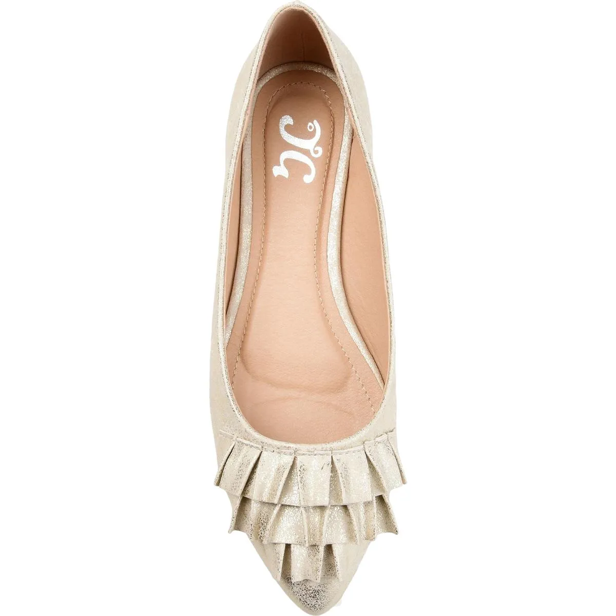 Journee Collection Womens Judy Faux Leather Slip On Ballet Flats