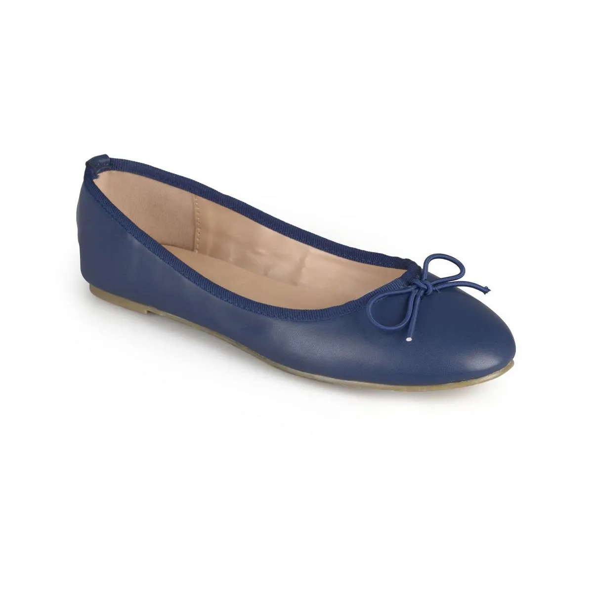 Journee Collection Womens Vika Faux Leather Slip On Ballet Flats