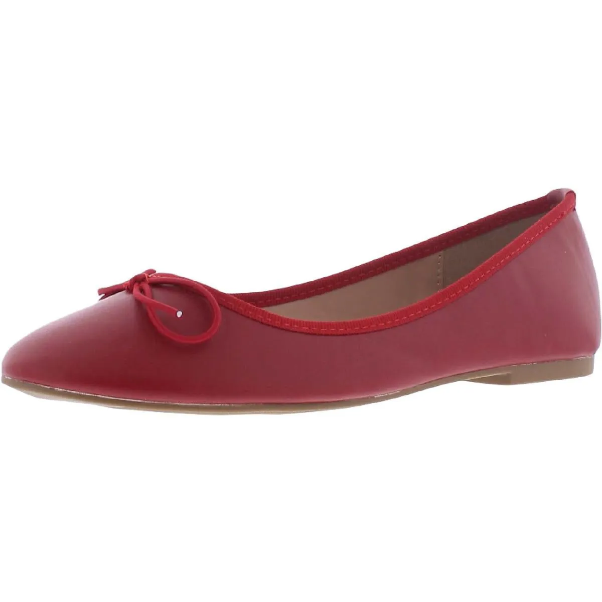 Journee Collection Womens Vika Faux Leather Slip On Ballet Flats