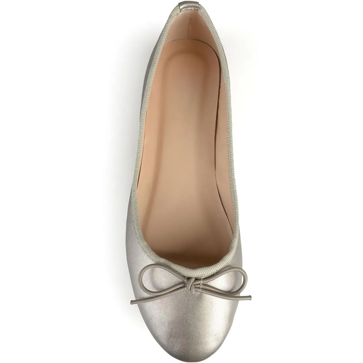 Journee Collection Womens Vika Faux Leather Slip On Ballet Flats