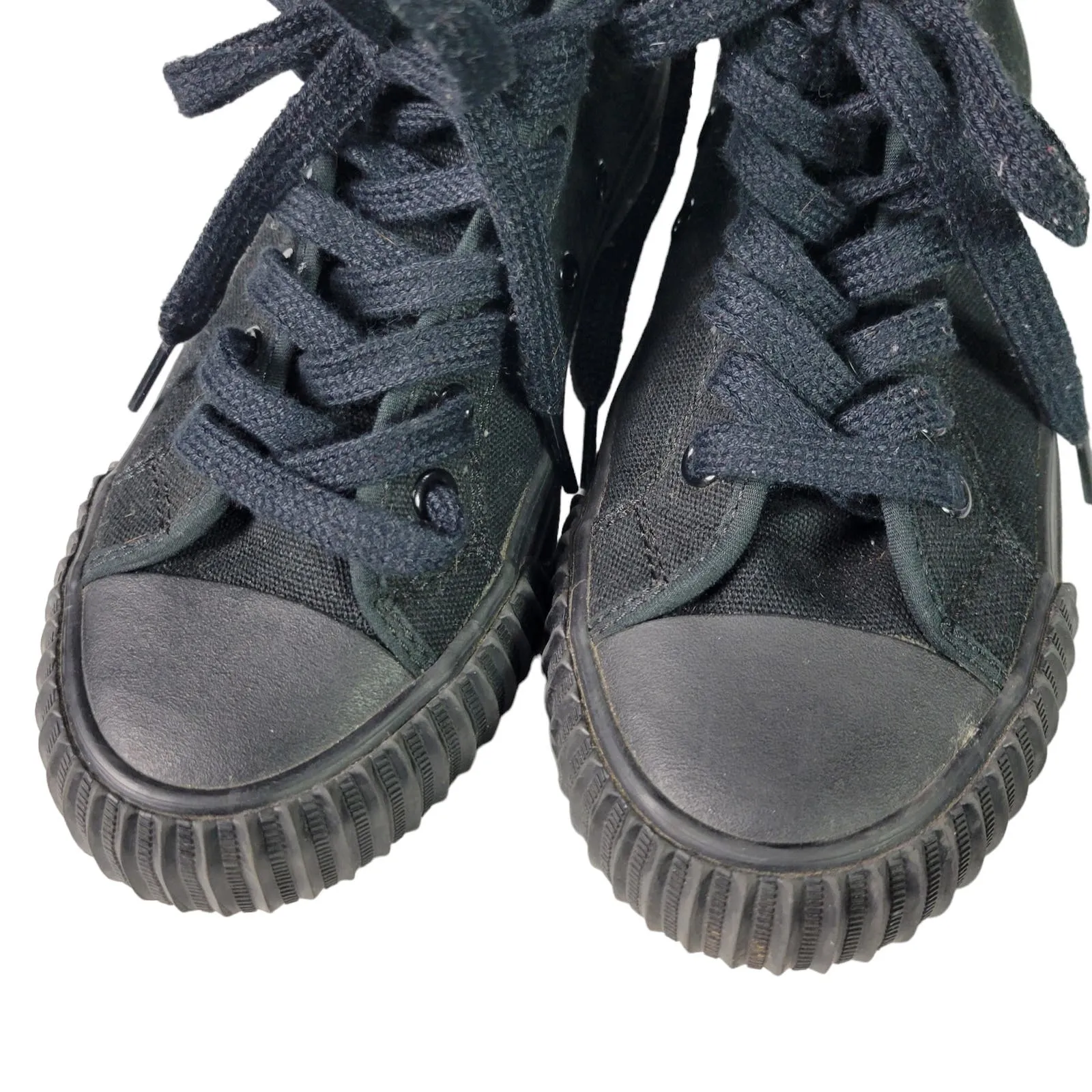 PF Flyers 1993 Center Hi Top Sneakers Black Limited Edition Cap Toe Unisex Size 6.5 Women