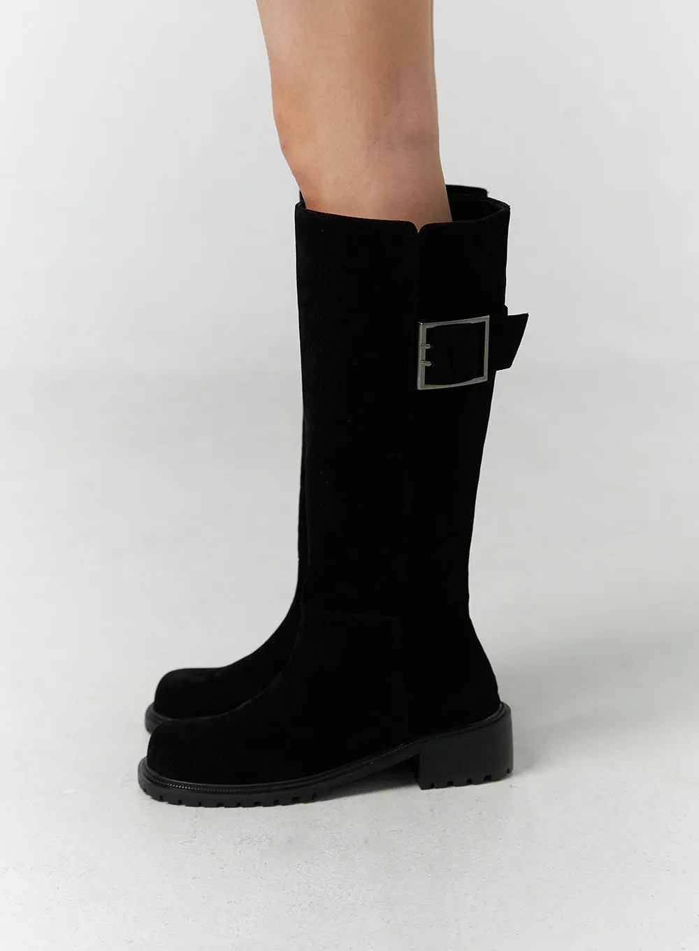 Suede Buckle Boots CN328