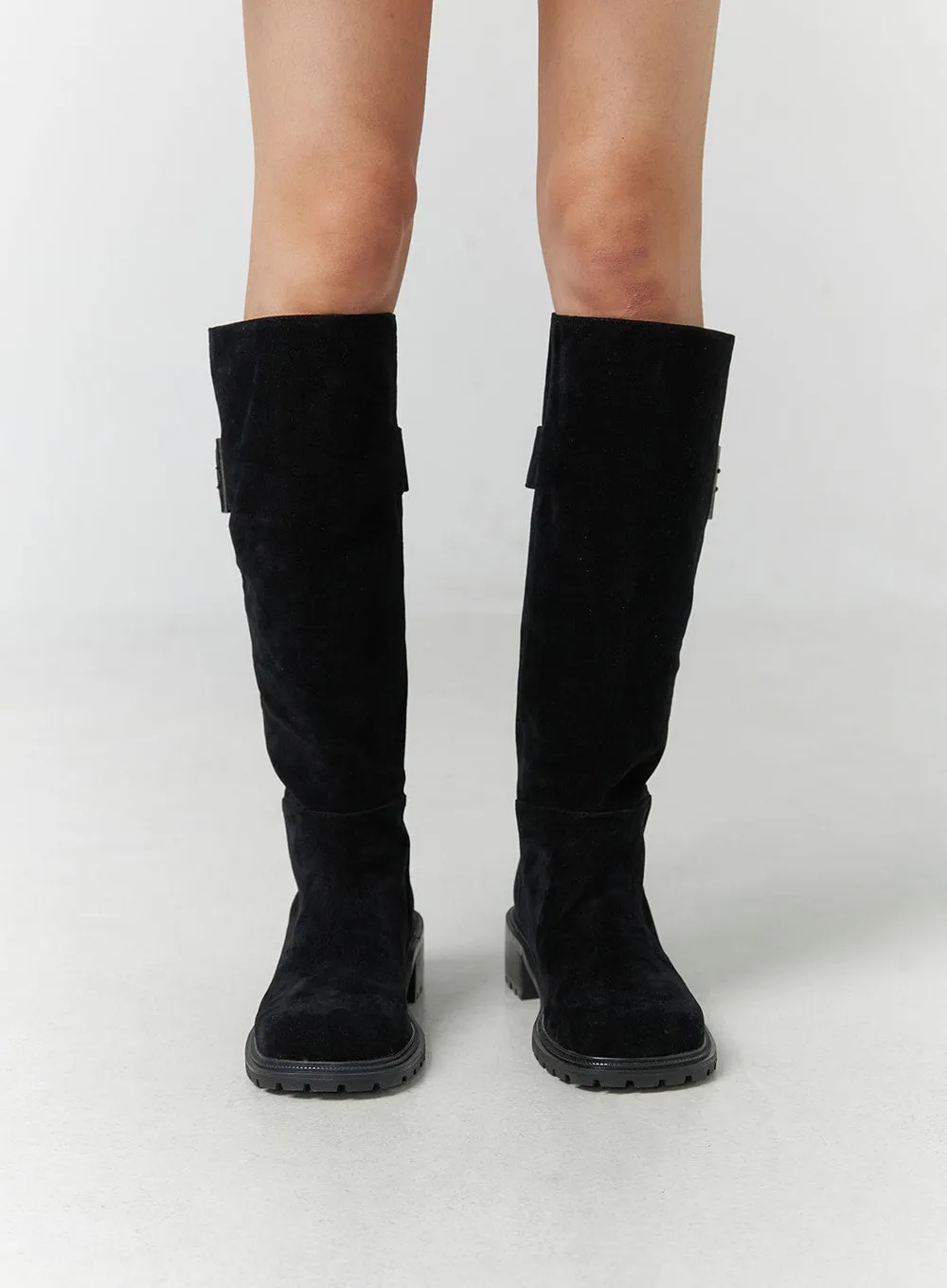 Suede Buckle Boots CN328