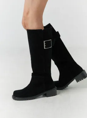 Suede Buckle Boots CN328