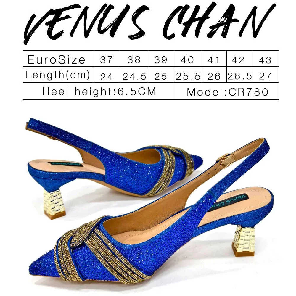 Women's Shoes and Bag Set with Rhinestone